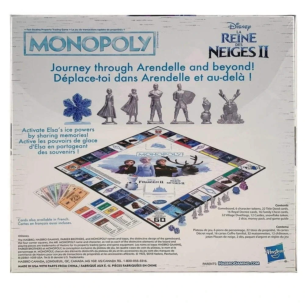 Frozen 2 Edition Monopoly‎ Family Board Game New in Box